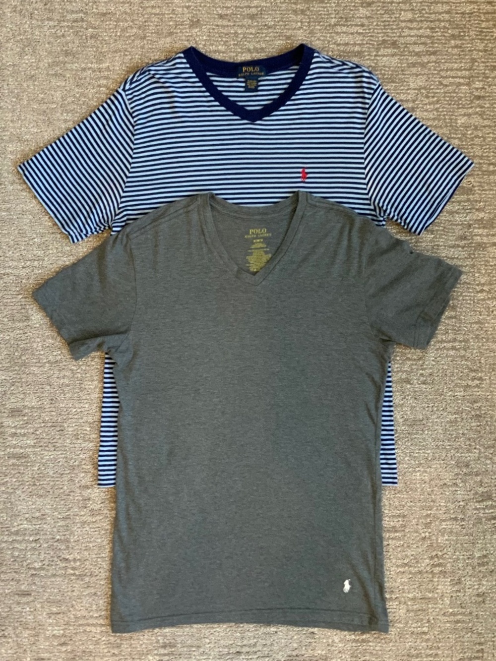 Lot of (2) POLO Ralph Lauren V-Neck Short Sleeve Tees - READ!